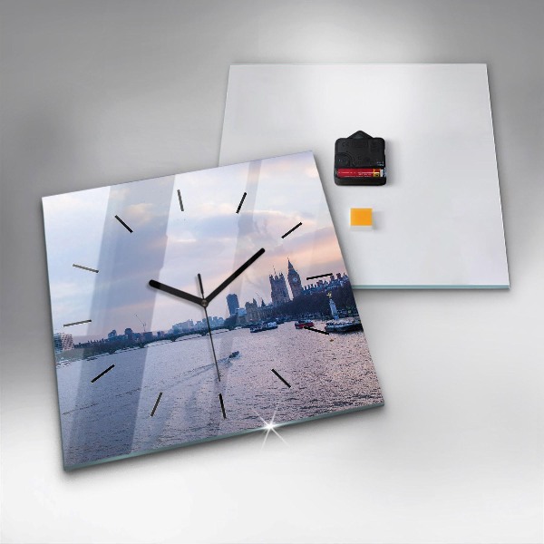 Zegar ścienny kwadratowy London Eye panorama miasta