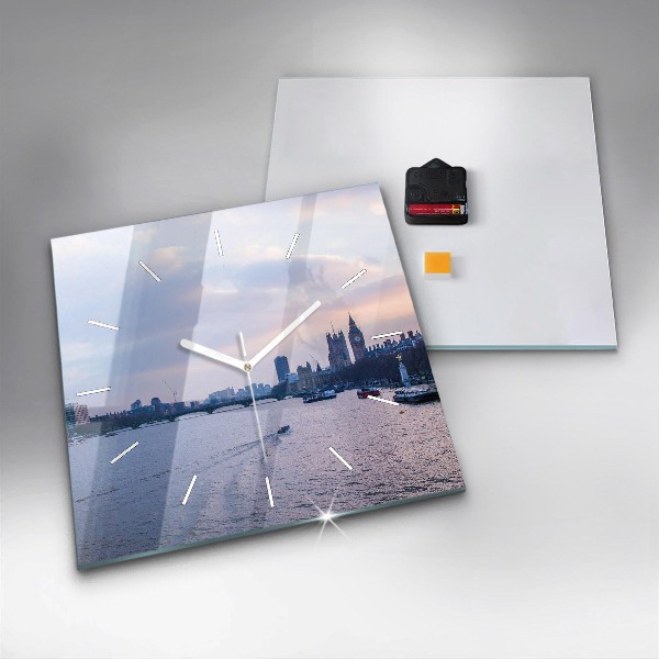Zegar ścienny kwadratowy London Eye panorama miasta