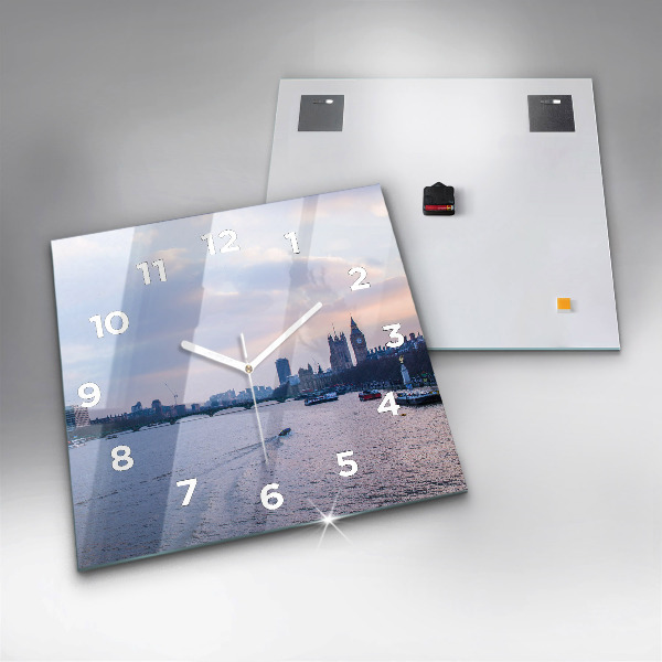 Zegar ścienny kwadratowy London Eye panorama miasta