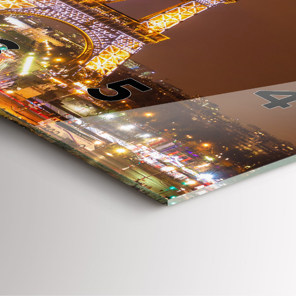 Zegar ścienny kwadratowy Oświetlona Wieża Eiffla