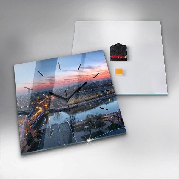 Kwadratowy zegar Wrocław z drona