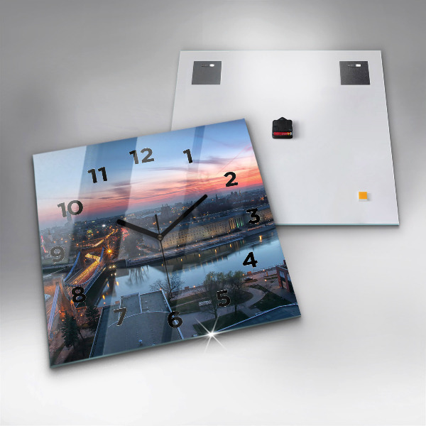 Kwadratowy zegar Wrocław z drona