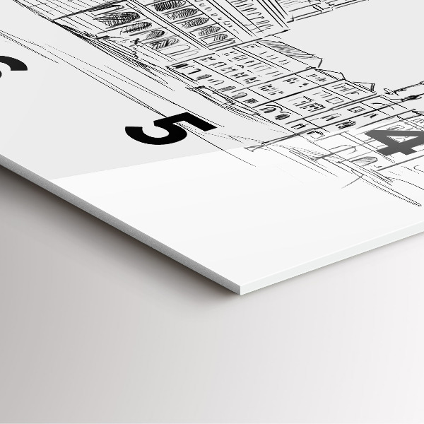 Zegar na ścianę kwadratowy Szkic starego miasta Poznań