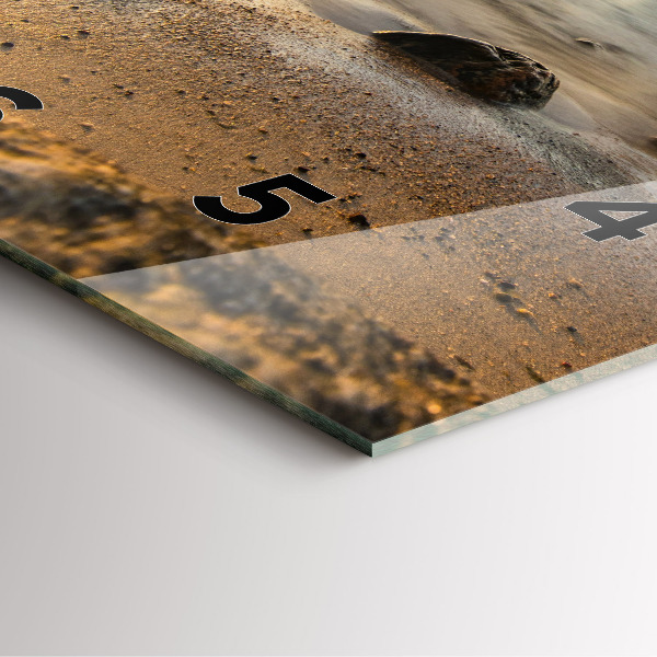 Zegar na ścianę kwadratowy Wschód słońca Morze Bałtyckie