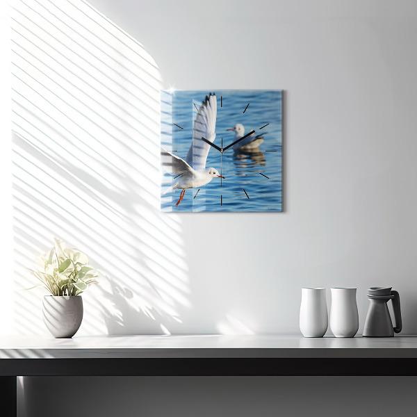 Zegar na ścianę kwadratowy Mewy w Gdyni