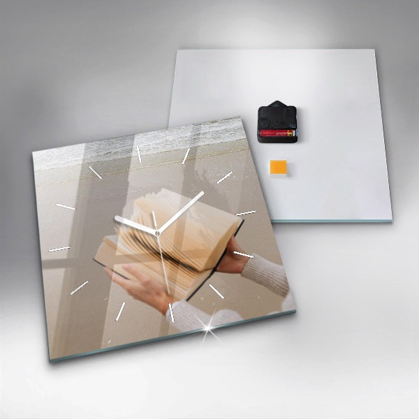 Zegar ścienny kwadratowy Chwila z książką