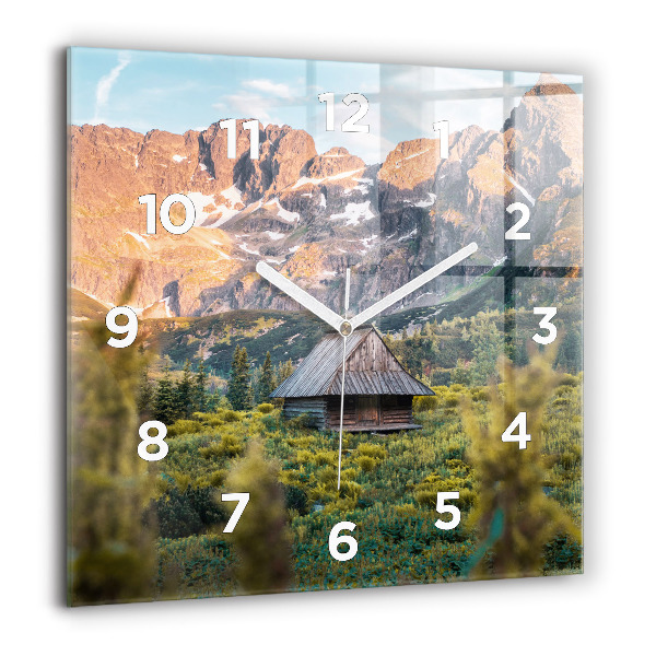 Zegar ścienny kwadratowy Domek w Tatrach