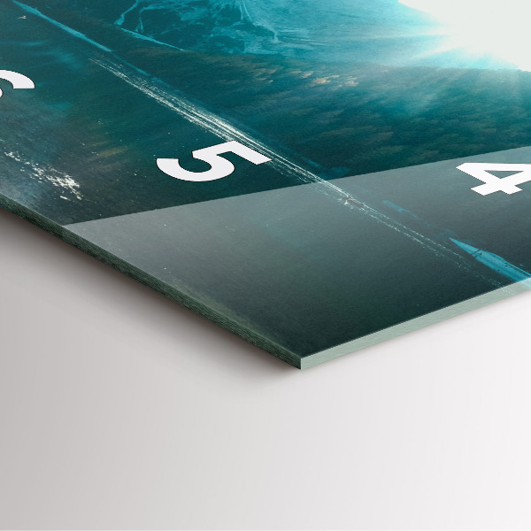 Zegar ścienny kwadratowy Góra i rzeka w Polsce