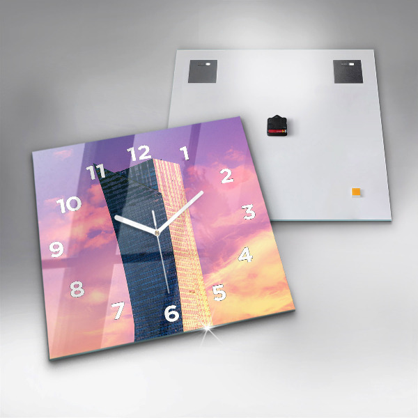 Zegar ścienny kwadratowy Drapacz chmur w Warszawie