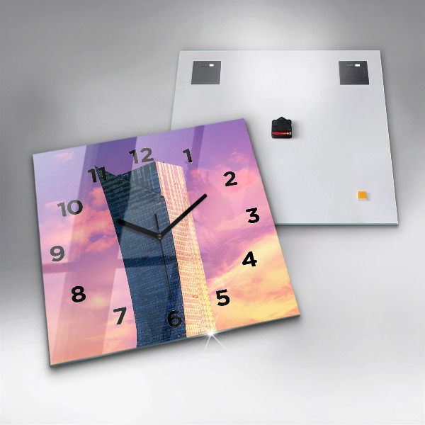 Zegar ścienny kwadratowy Drapacz chmur w Warszawie
