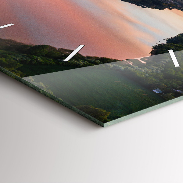 Zegar ścienny kwadratowy Widok na jezioro