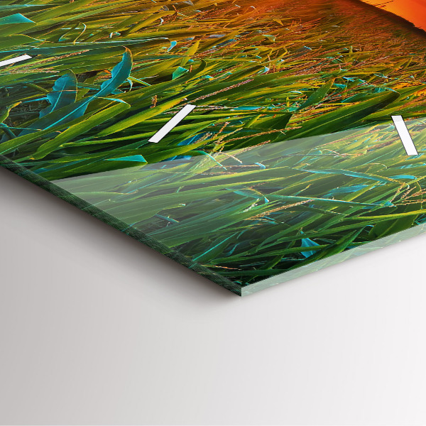 Zegar ścienny kwadratowy Słoneczniki na łące