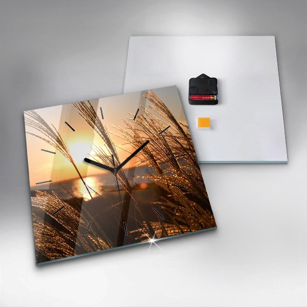 Zegar ścienny kwadratowy Pszenica w złotym słońcu