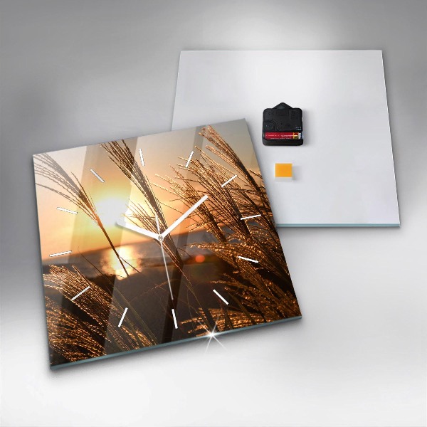 Zegar ścienny kwadratowy Pszenica w złotym słońcu