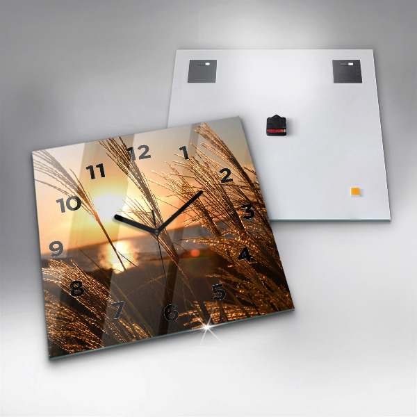 Zegar ścienny kwadratowy Pszenica w złotym słońcu