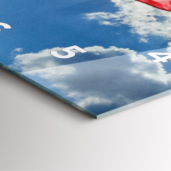 Zegar ścienny kwadratowy Flaga Polski na tle nieba