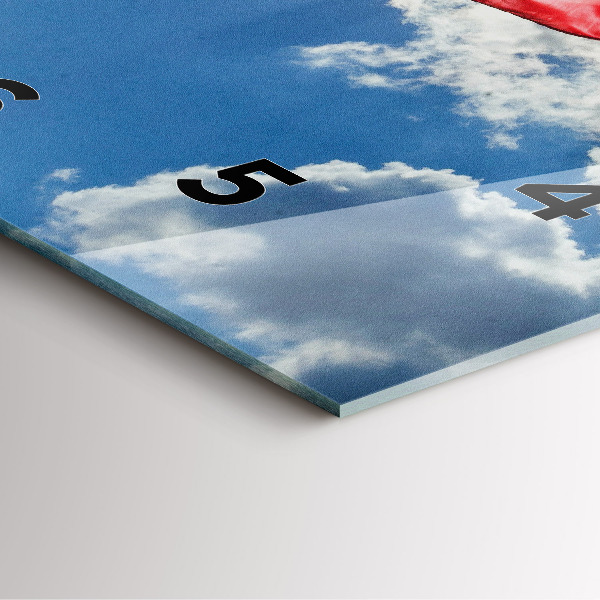 Zegar ścienny kwadratowy Flaga Polski na tle nieba