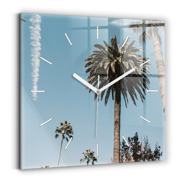 Zegar ścienny kwadratowy Palmy w Los Angeles