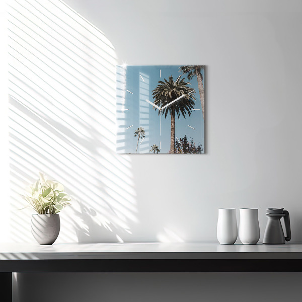 Zegar ścienny kwadratowy Palmy w Los Angeles