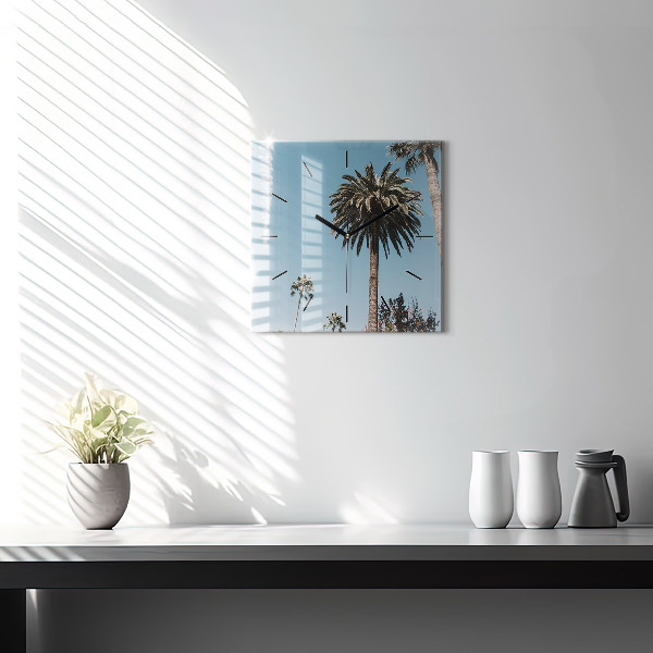 Zegar ścienny kwadratowy Palmy w Los Angeles