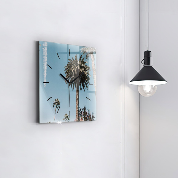Zegar ścienny kwadratowy Palmy w Los Angeles