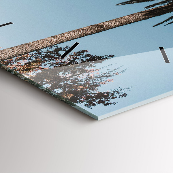 Zegar ścienny kwadratowy Palmy w Los Angeles