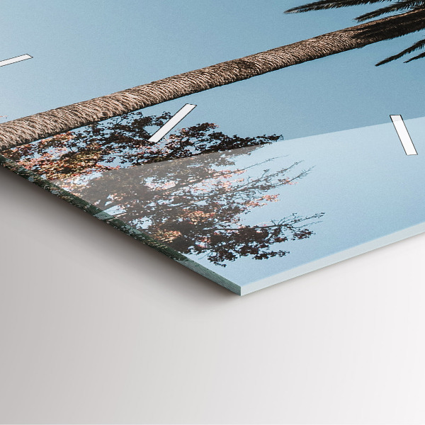 Zegar ścienny kwadratowy Palmy w Los Angeles