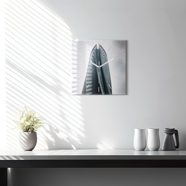 Zegar ścienny kwadratowy Wieżowiec w Mediolanie