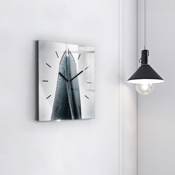 Zegar ścienny kwadratowy Wieżowiec w Mediolanie