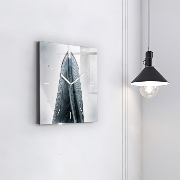 Zegar ścienny kwadratowy Wieżowiec w Mediolanie