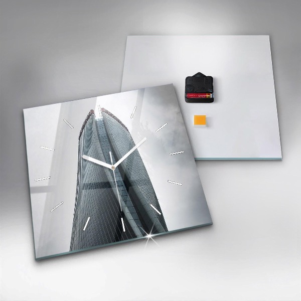 Zegar ścienny kwadratowy Wieżowiec w Mediolanie