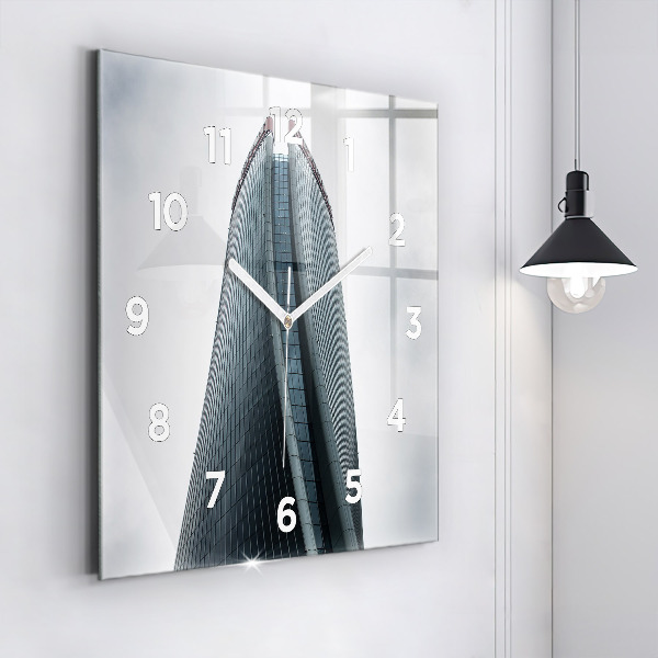 Zegar ścienny kwadratowy Wieżowiec w Mediolanie
