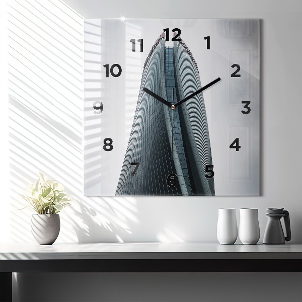 Zegar ścienny kwadratowy Wieżowiec w Mediolanie
