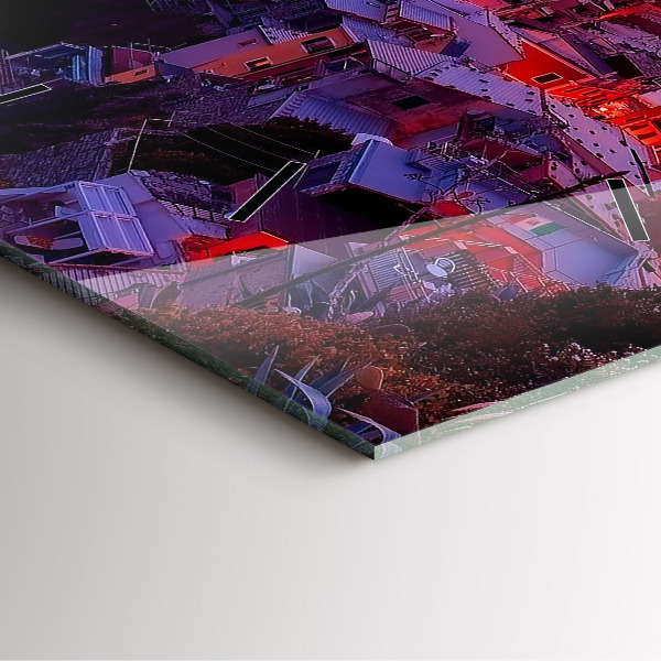 Zegar ścienny kwadratowy Domy w pobliżu Jeziora