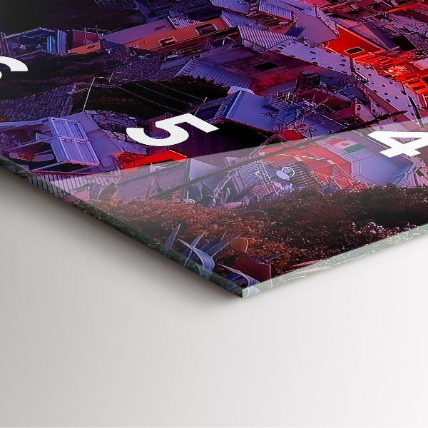 Zegar ścienny kwadratowy Domy w pobliżu Jeziora