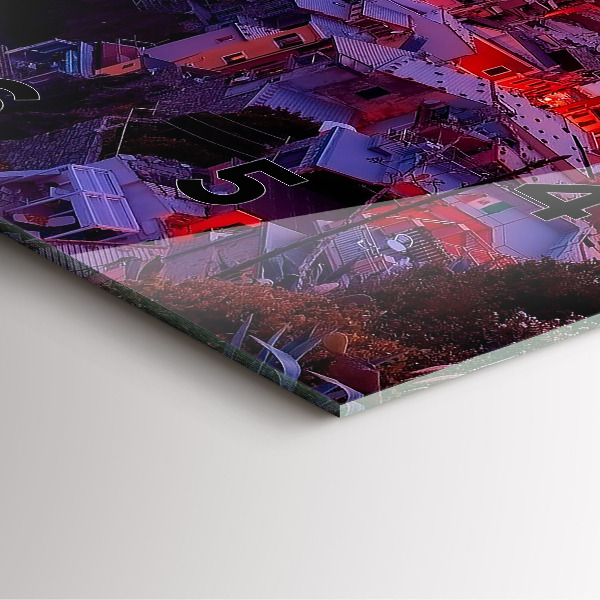 Zegar ścienny kwadratowy Domy w pobliżu Jeziora