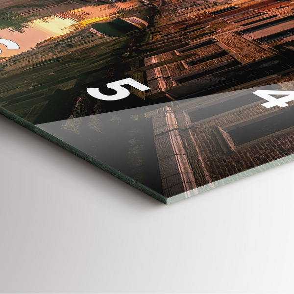 Zegar ścienny kwadratowy Widok na kanał w mieście