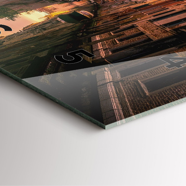 Zegar ścienny kwadratowy Widok na kanał w mieście