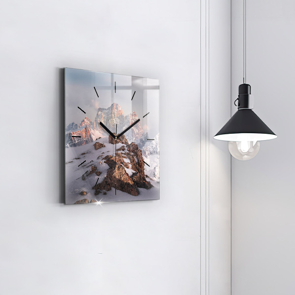 Zegar ścienny kwadratowy Góra pokryta śniegiem