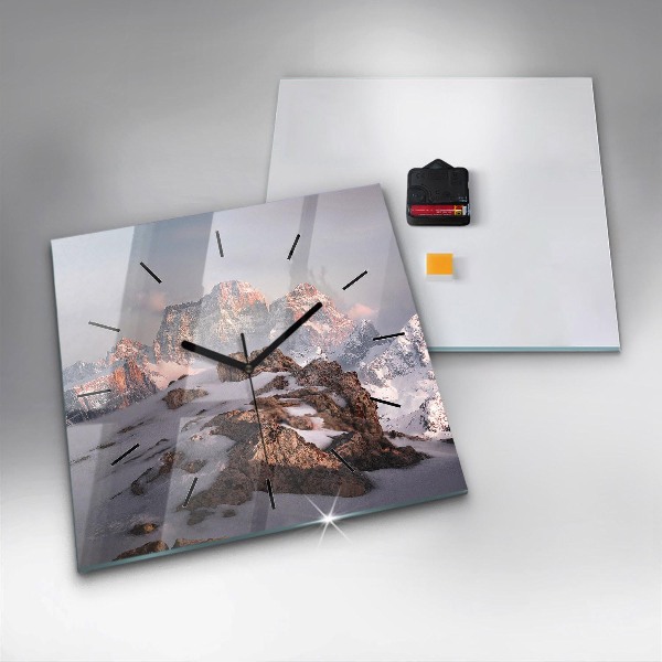 Zegar ścienny kwadratowy Góra pokryta śniegiem