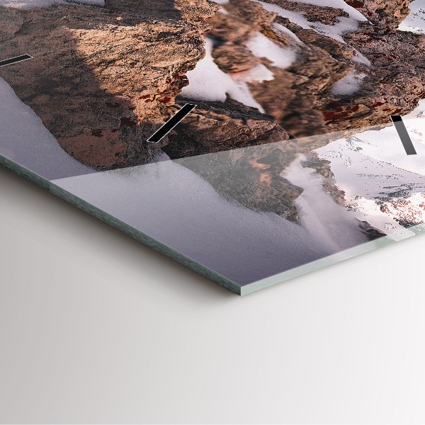 Zegar ścienny kwadratowy Góra pokryta śniegiem