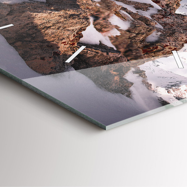 Zegar ścienny kwadratowy Góra pokryta śniegiem