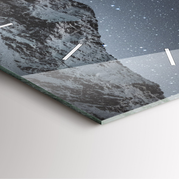 Zegar ścienny kwadratowy Góra pod gwiazdami