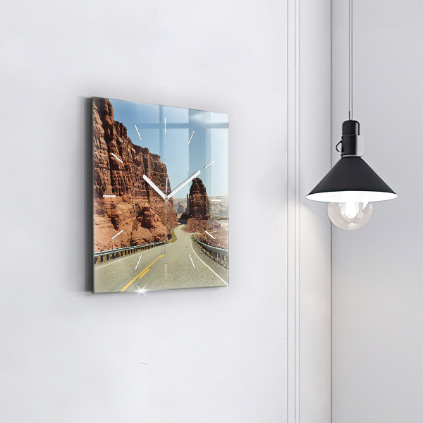 Zegar ścienny kwadratowy Route 66 w USA