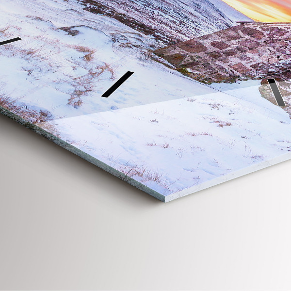 Zegar ścienny kwadratowy Domek w górach