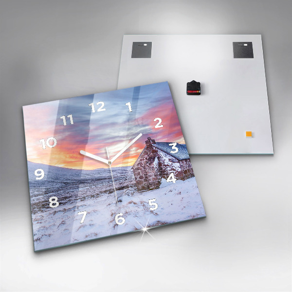 Zegar ścienny kwadratowy Domek w górach