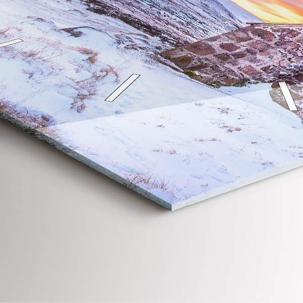 Zegar ścienny kwadratowy Domek w górach