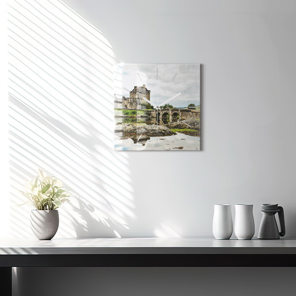 Zegar ścienny kwadratowy Zamek Eilean Donan Szkocja