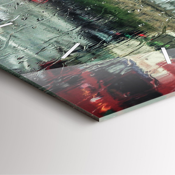 Zegar ścienny kwadratowy Deszczowy Londyn