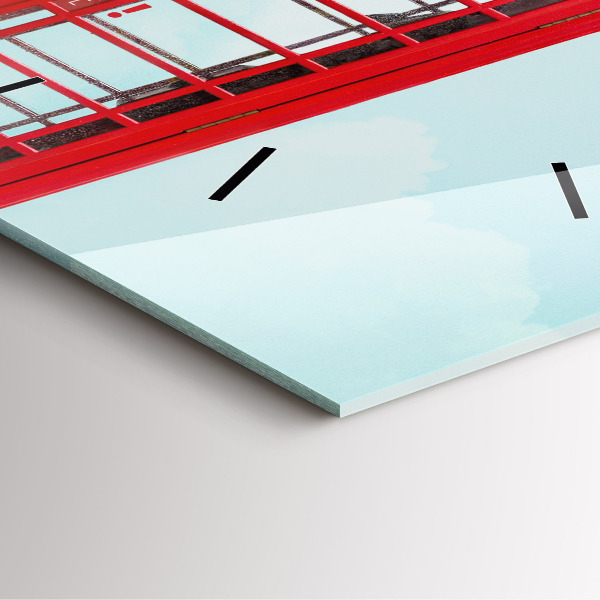 Zegar ścienny kwadratowy Budka telefoniczna